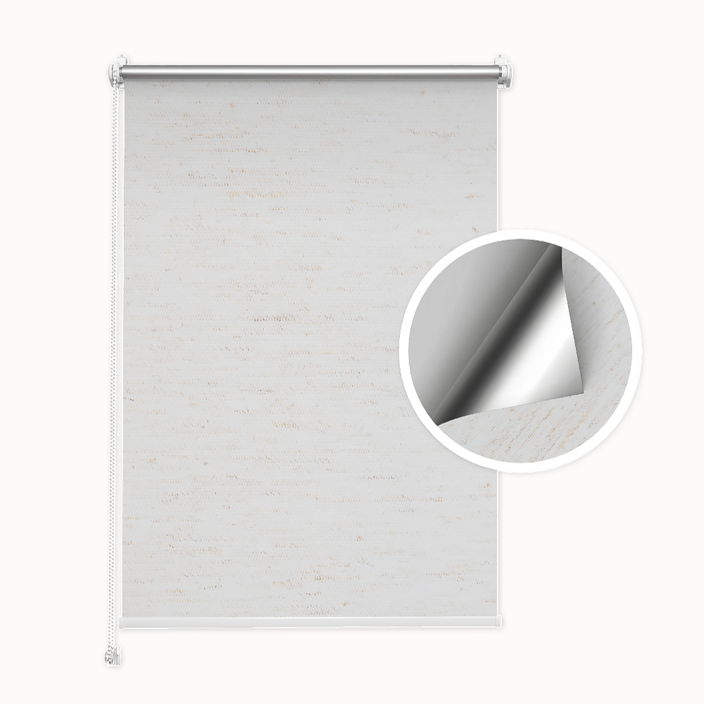 Light Linen Blackout Roller Blind (Silver Backing)