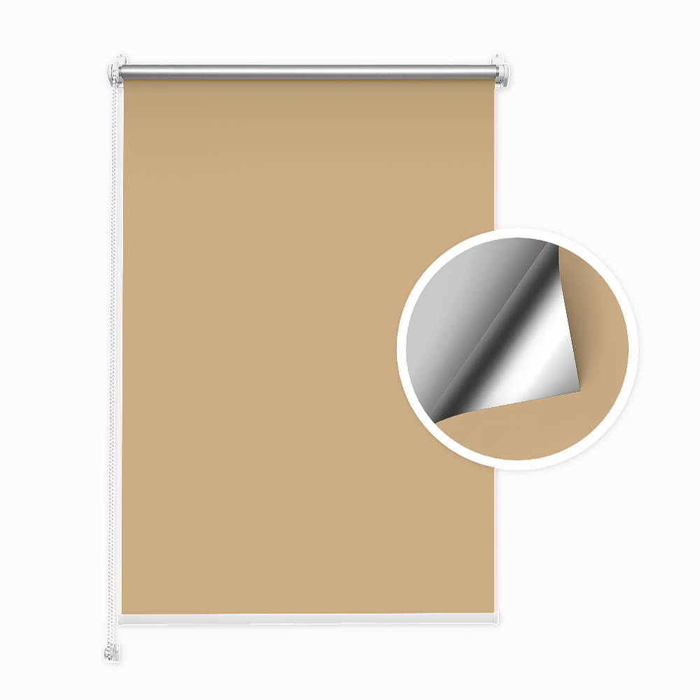 Beige Blackout Roller Blind (Silver Backing)