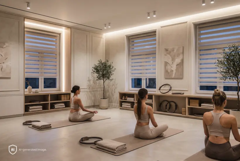 Femmes pratiquant le Pilates sur des tapis dans un studio