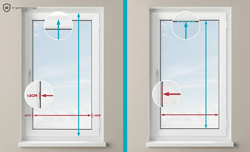Sch&eacute;ma comparant deux m&eacute;thodes de mesure de la largeur et de la hauteur d&rsquo;une
