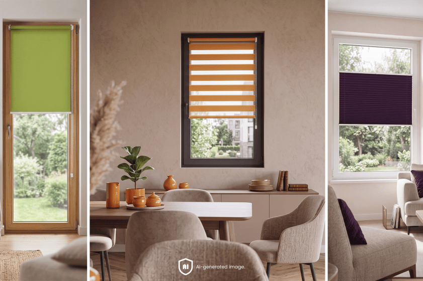How to choose the colour of roller or pleated blinds for white, anthracite and wooden windows?