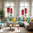 Red Window Pleated Blind