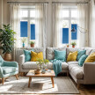 Blue Window Pleated Blind