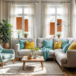 Orange Window Pleated Blind