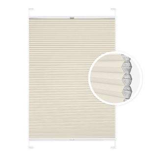 Plissé alvéolaire beige pour fenêtre