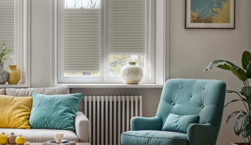 Cream Blackout Pleated Blind