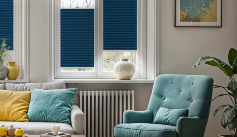 Plissé occultant premium turquoise foncé