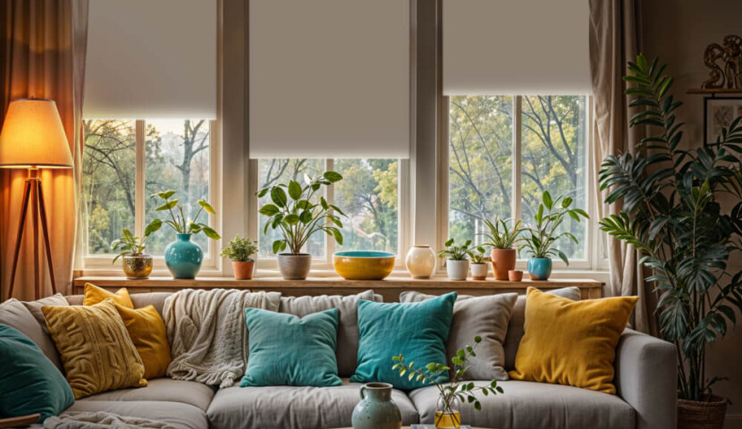Vanilla Blackout Roller Blind (Double-Sided)
