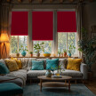 Red Blackout Roller Blind (Silver Backing)