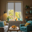 White Blackout Roller Blind (Silver Backing)