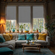 Light Linen Blackout Roller Blind (Silver Backing)