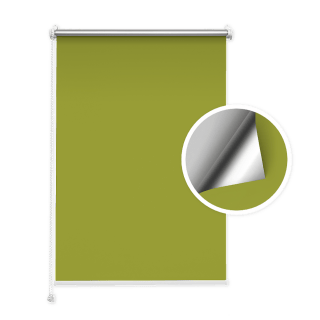 Green Blackout Roller Blind (Silver Backing)