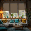 Beige Blackout Roller Blind (Silver Backing)