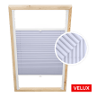Store plissé gris colombe pour fenêtres de toit Velux