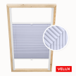 Store plissé gris colombe pour fenêtres de toit Velux