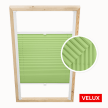 Store plissé pistache pour fenêtres de toit Velux