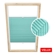 Store plissé bleu turquoise pour fenêtres de toit Velux
