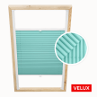 Store plissé bleu turquoise pour fenêtres de toit Velux