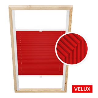 Store plissé rouge pour fenêtres de toit Velux