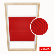 Store plissé rouge pour fenêtres de toit Velux