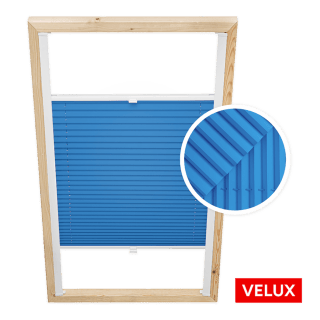Store plissé bleu pour fenêtres de toit Velux