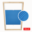 Store plissé bleu pour fenêtres de toit Velux