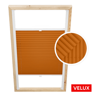 Store plissé orange pour fenêtres de toit Velux