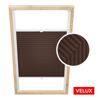 Store plissé chocolat pour fenêtres de toit Velux