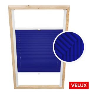 Store plissé bleu marine pour fenêtres de toit Velux