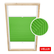 Store plissé vert pour fenêtres de toit Velux
