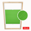 Store plissé vert pour fenêtres de toit Velux