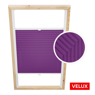 Store plissé prune pour fenêtres de toit Velux