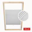 Store plissé gris clair pour fenêtres de toit Velux