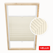 Store plissé beige pour fenêtres de toit Velux