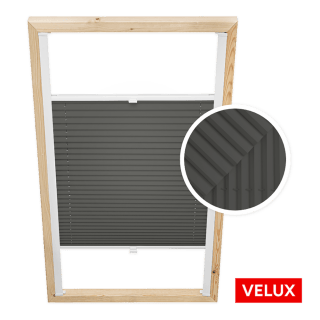 Store plissé anthracite pour fenêtres de toit Velux