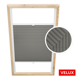 Store plissé gris foncé pour fenêtres de toit Velux