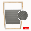 Store plissé gris foncé pour fenêtres de toit Velux