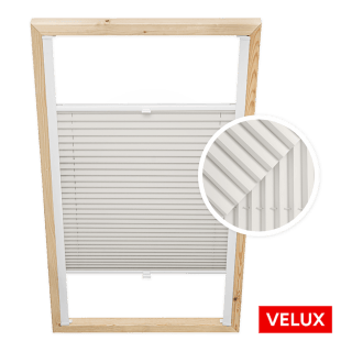 Store plissé gris cendré pour fenêtres de toit Velux