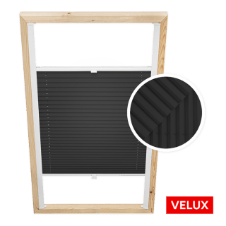 Store plissé noir pour fenêtres de toit Velux